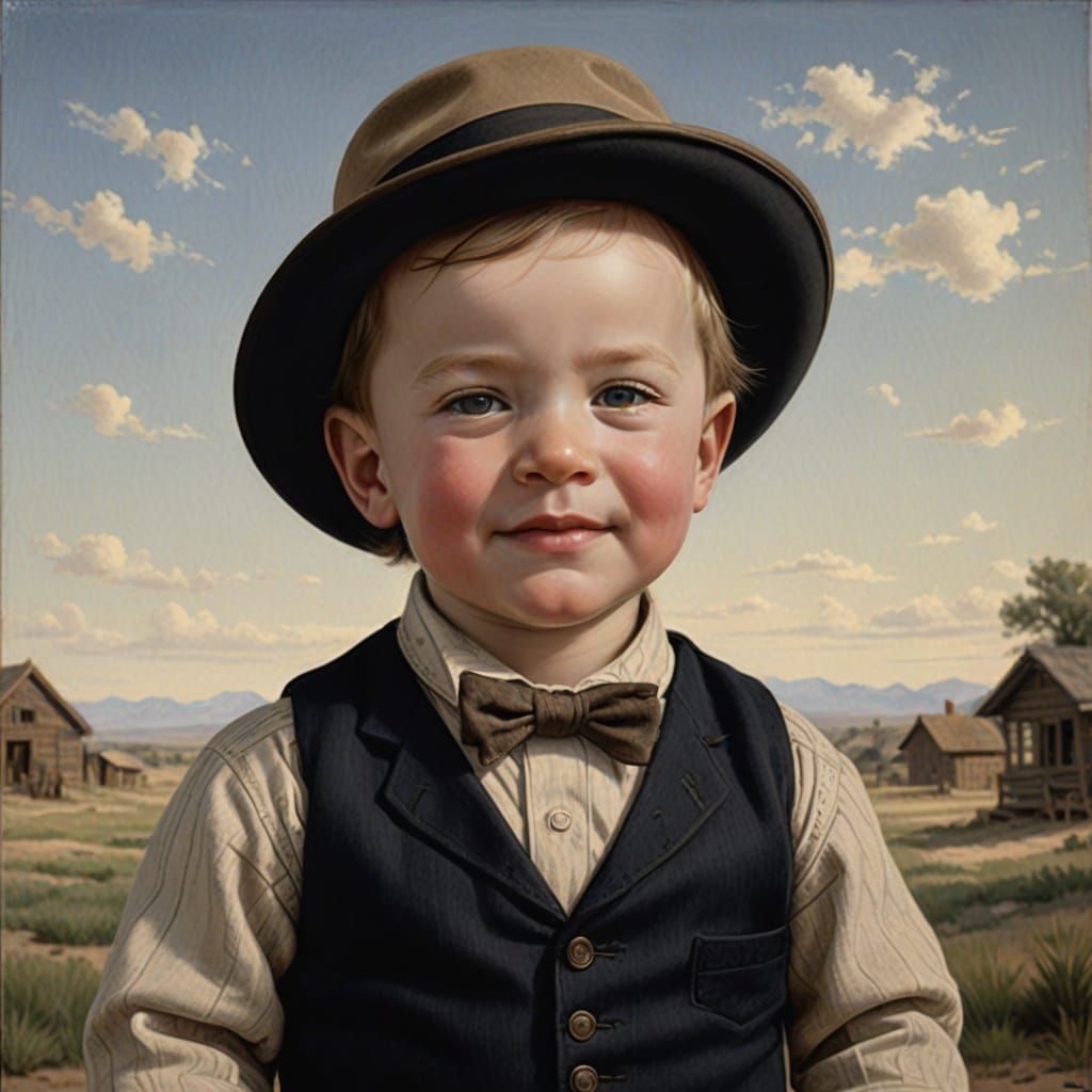 1895 Portrait of American Boy in Photorealistic Style