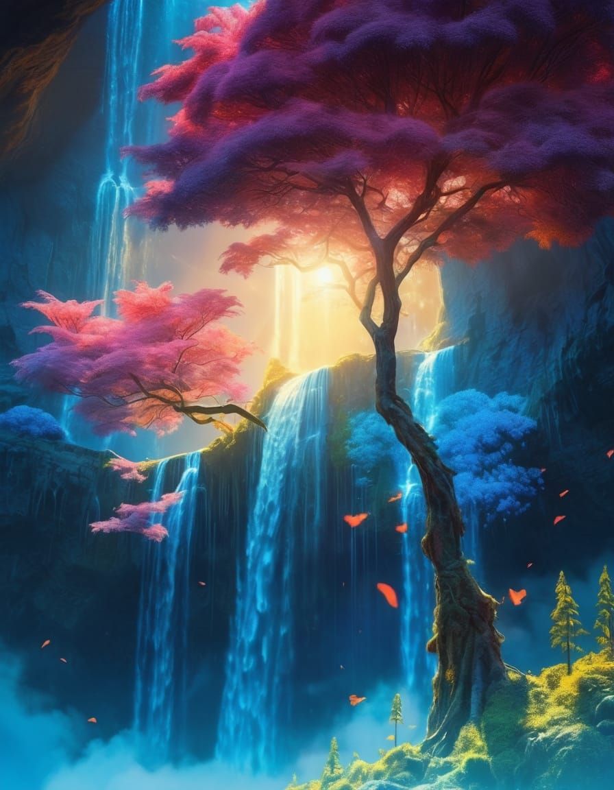 Surreal Galactic Worlds with Whimsical Forests in Ethereal H...