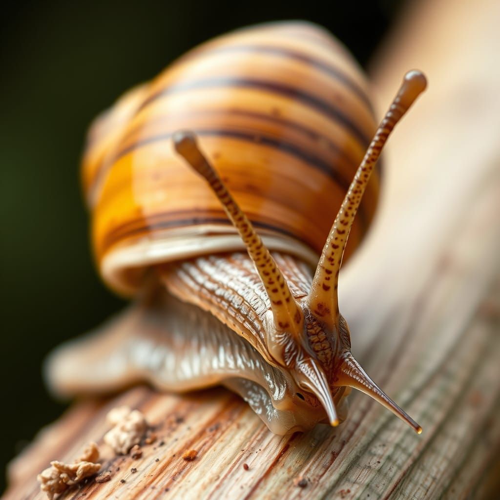 Ultra-Detailed Close-Up of a Snail