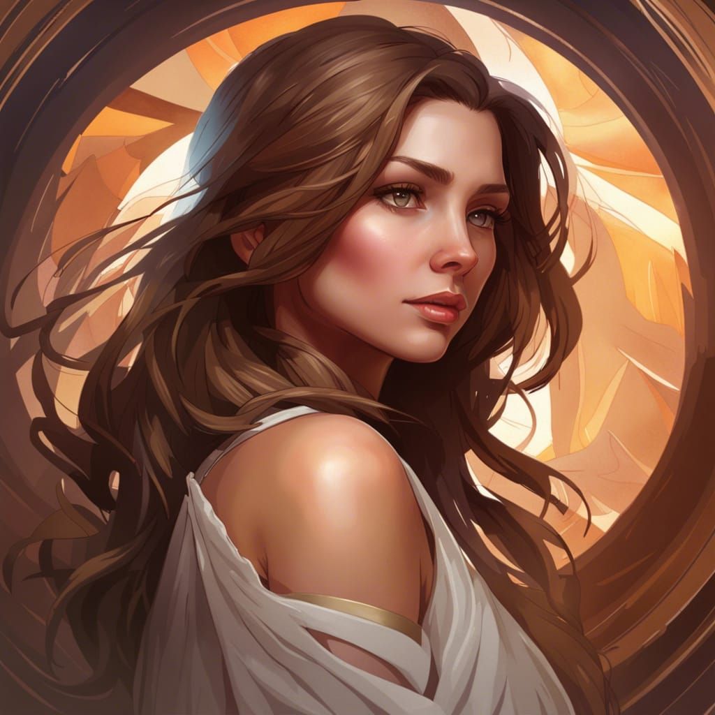 Beautiful Girl Portrait in Hyperdetailed Digital Art