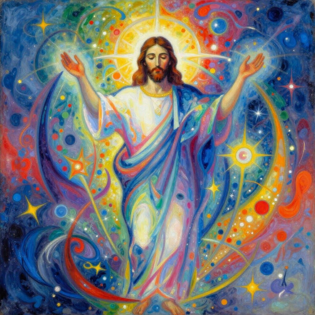 Abstract Jesus Christ in Kandinsky Style