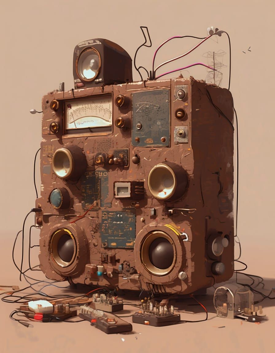 Chocolate Radiopunk Knolling Art