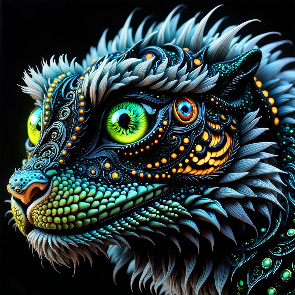 eyepunk fluffy lizard-tiger