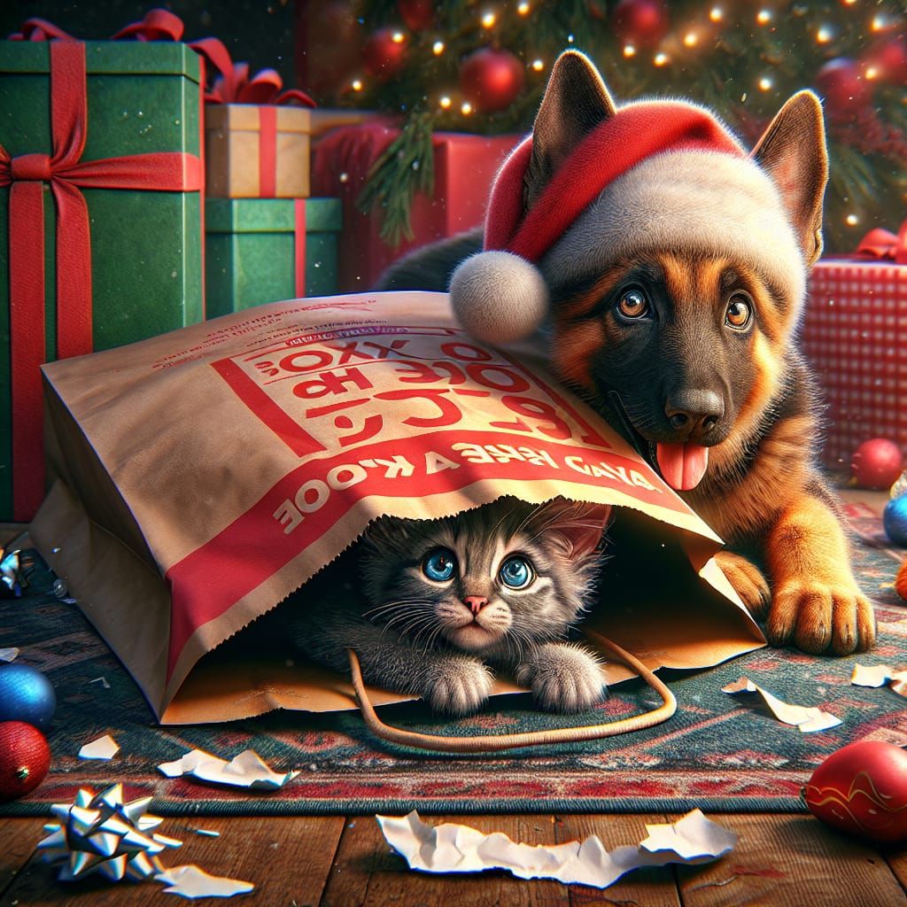 Charming Boxing Day Scene in Fantastical Matte Painting Styl...