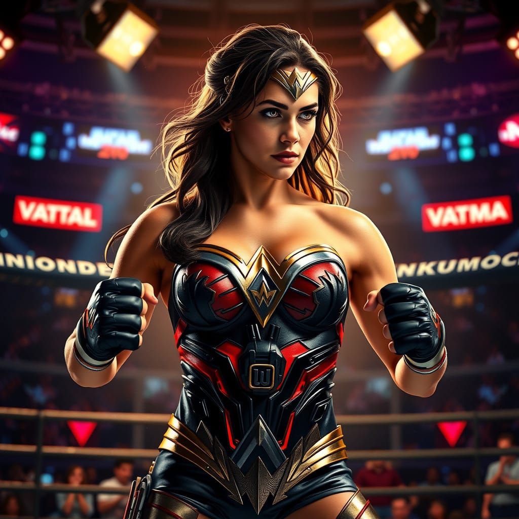 Hyperrealistic MMA Fighter in a Dynamic Battle Scene