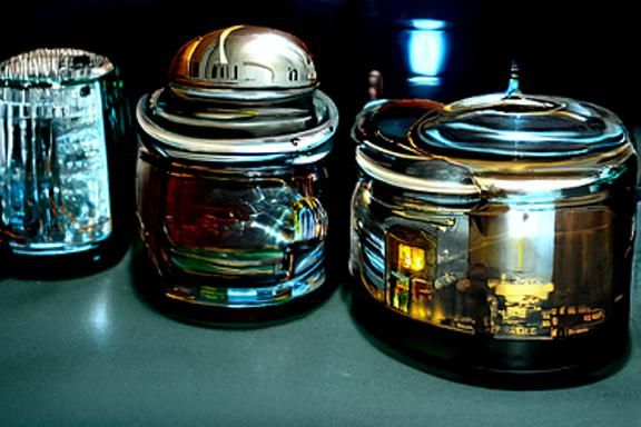 Cosmic Jars: Hyperrealistic Pantry Still Life