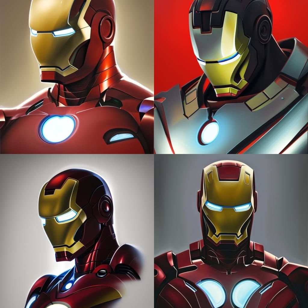 Iron Man Portrait in Comic Book Art Style