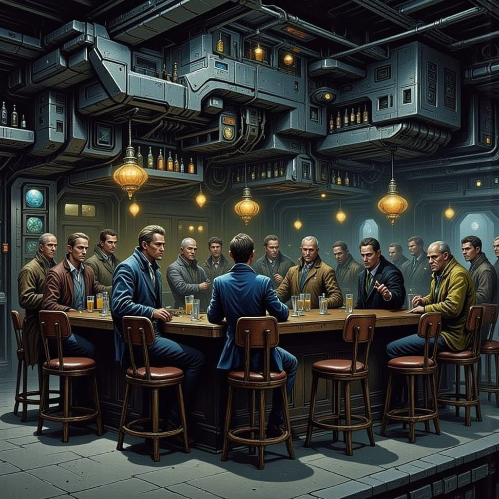 Sci-Fi Mercenary Enters Bar