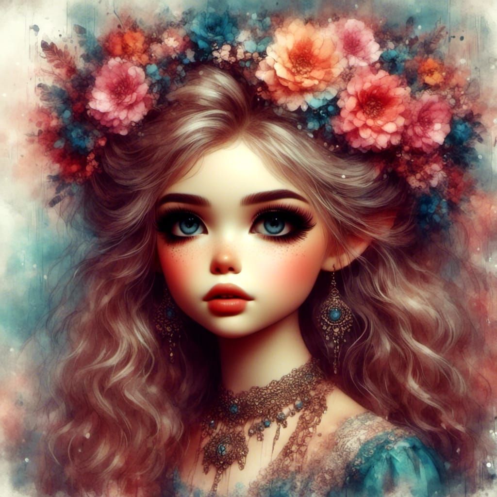 Sparkling Pixie Portrait with Bright Eyes