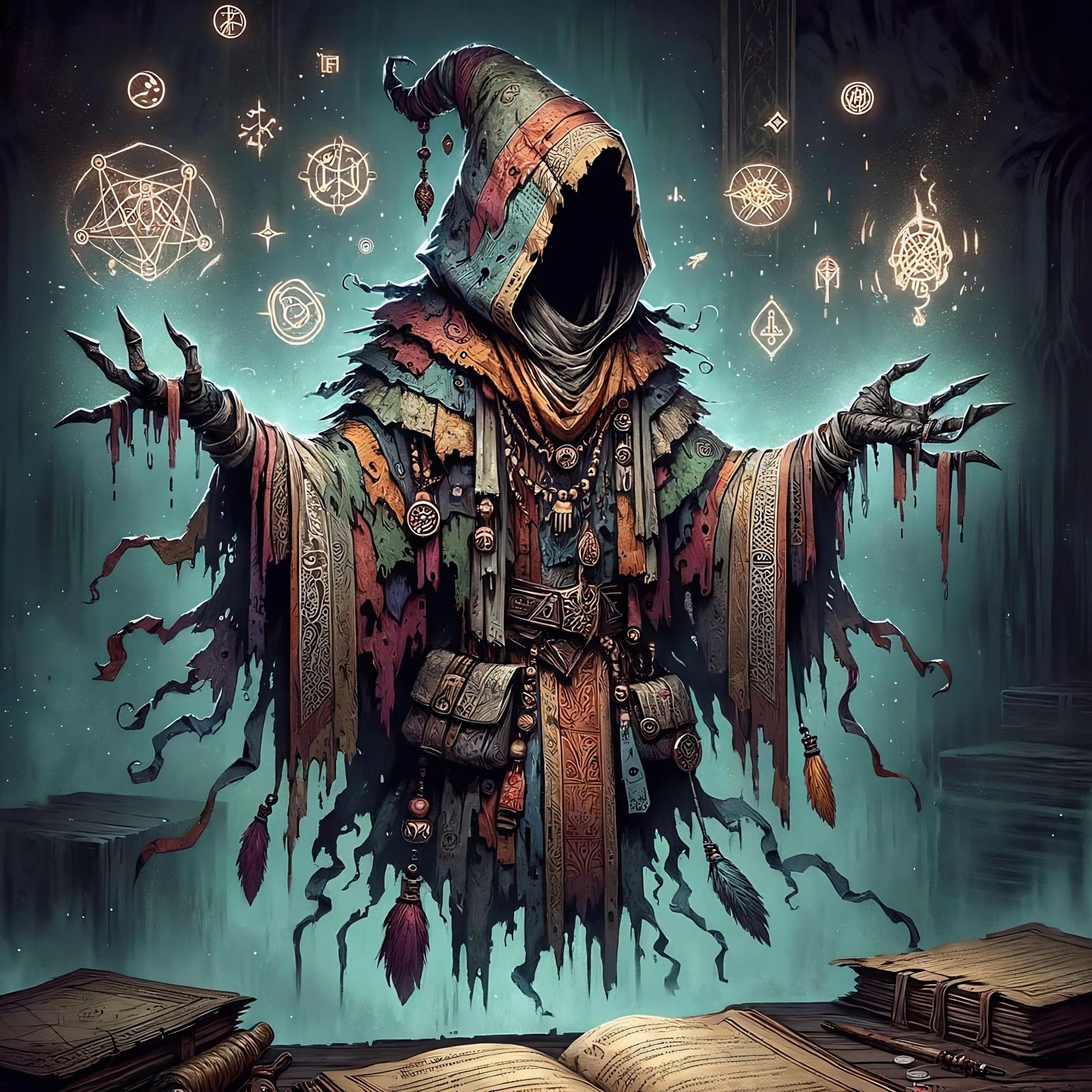 Animated Raggamoffyn Construct in Mystical Setting