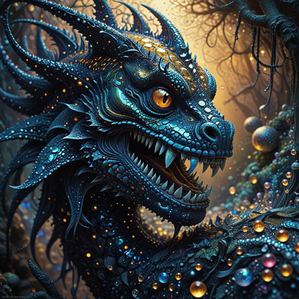 Surrealist Leviathan Emerges from Prismatic Landscape