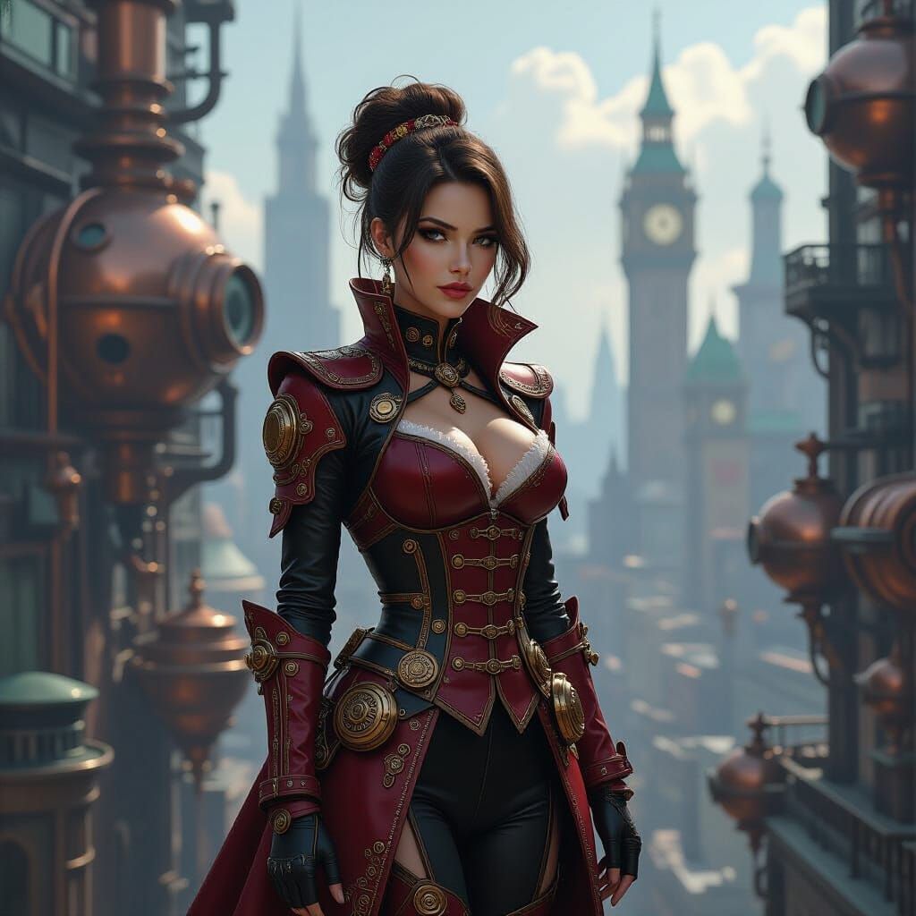 Steampunk Neo in Dystopian Cityscape Matte Painting