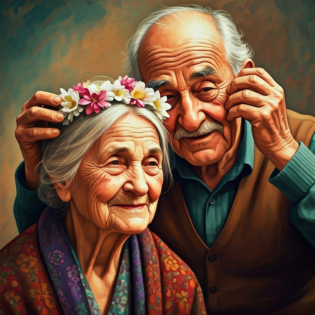 A Tender Moment in Vintage Watercolour