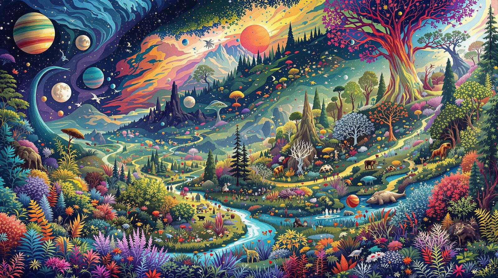 Epic Geologic Timeline Unfolds in Vibrant, Whimsical Style
