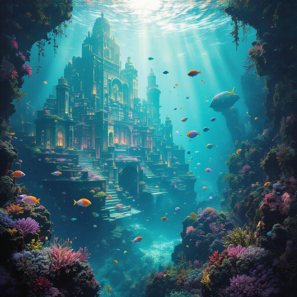 Bioluminescent Coral City: An Underwater Dreamscape