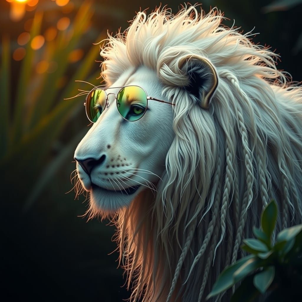 Lion King with Braided White Mane