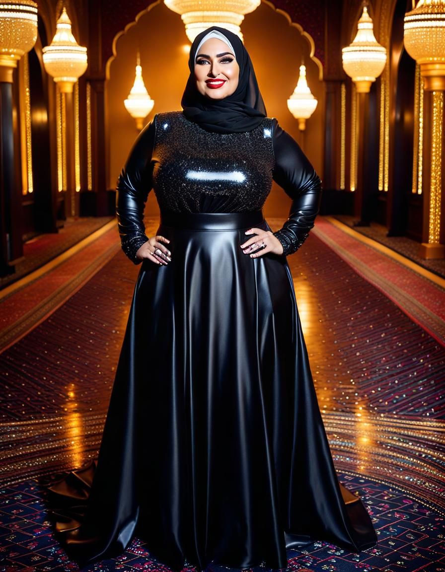 Charming Hijabi Woman in Pop Art Palace