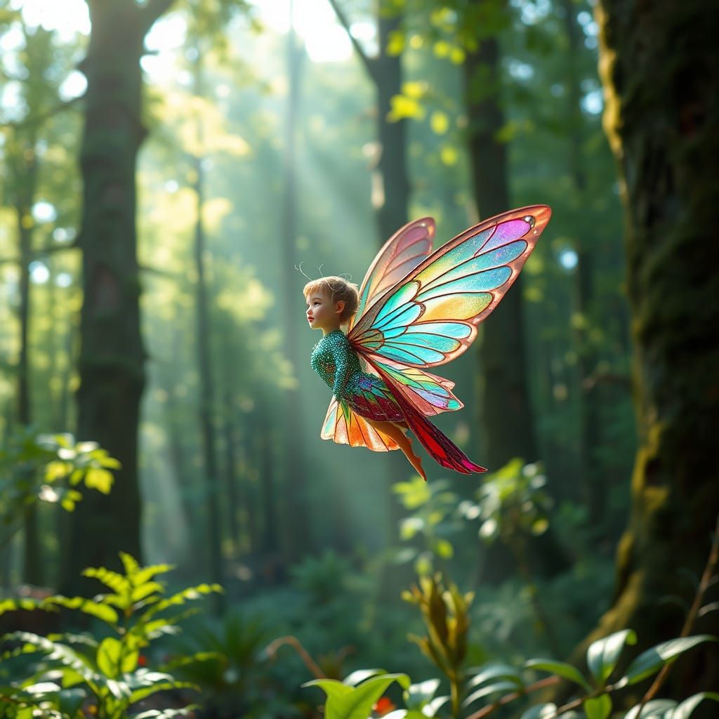 Enchanted Fairy in Whimsical Forest Scene