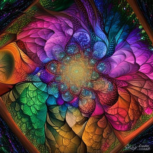 Fractal Light Bursts from Rainbow Tree in Astral Colors