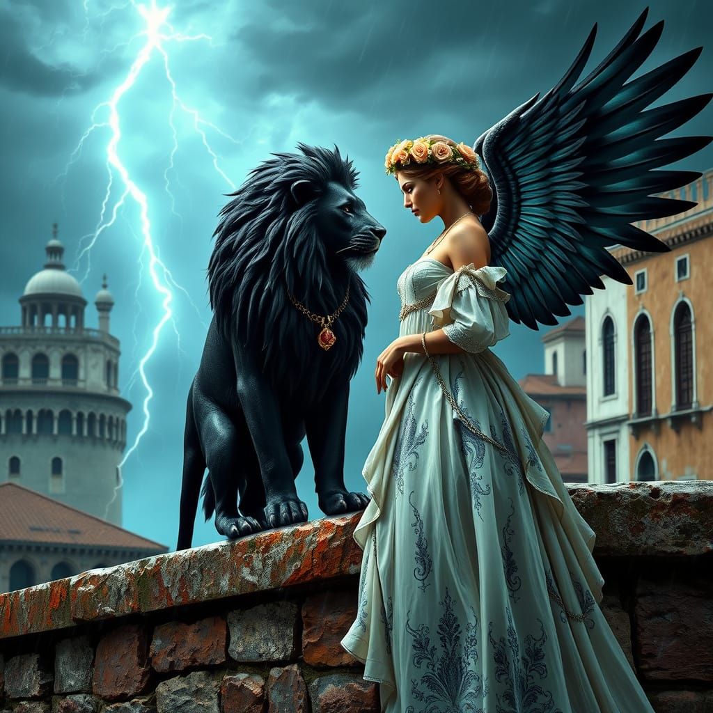 Regal Lion Meets Enchanting Princess in Dreamlike Venezia St...