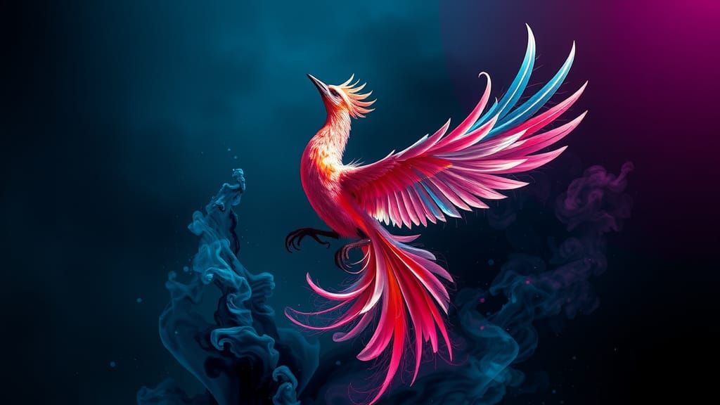 Phoenix Rising: Mesmerizing Ink Splatter in HDR