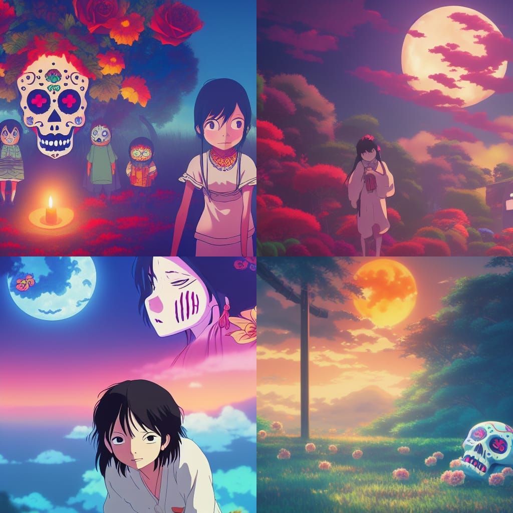 Day of the Dead in Anime Style