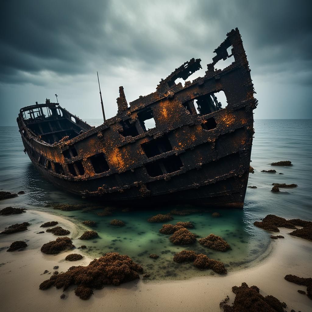 Sunken Ship: A Dark Masterpiece in Ocean Depths