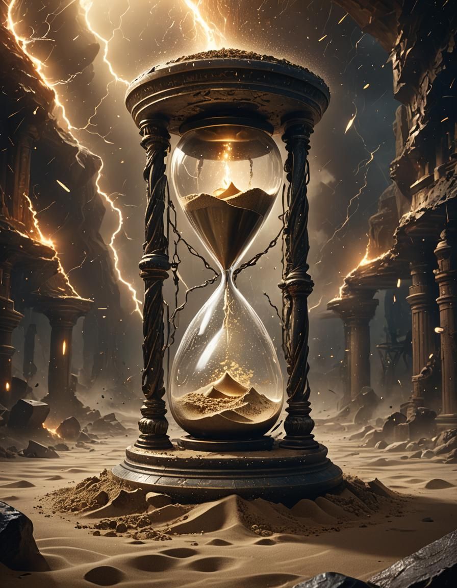Dramatic Karma Hourglass with Magical Sand