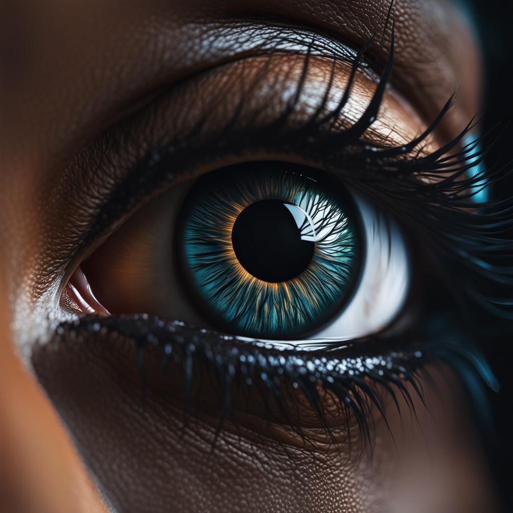 Hyperrealistic Close-Up of Gray Eye: Digital Matte Painting