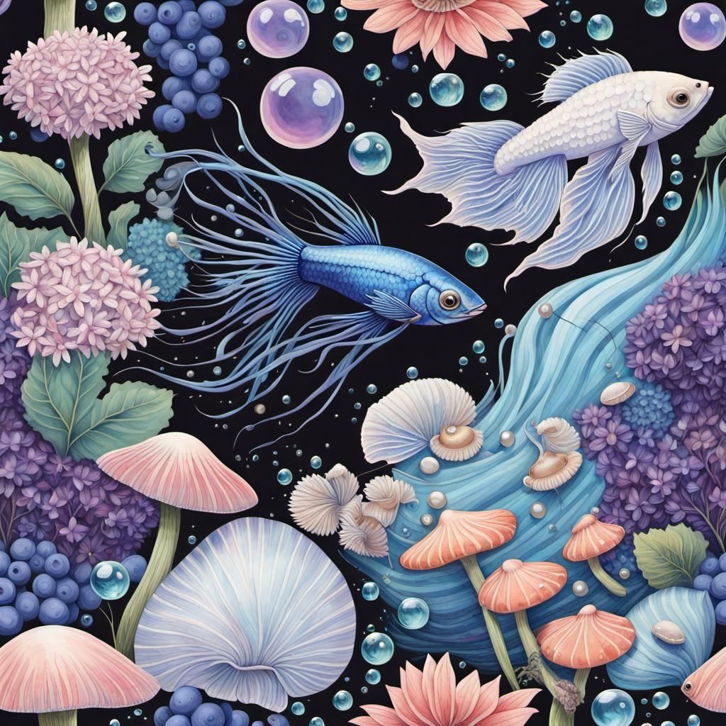 Colorful Betta Fish in a Candyland Wonderland