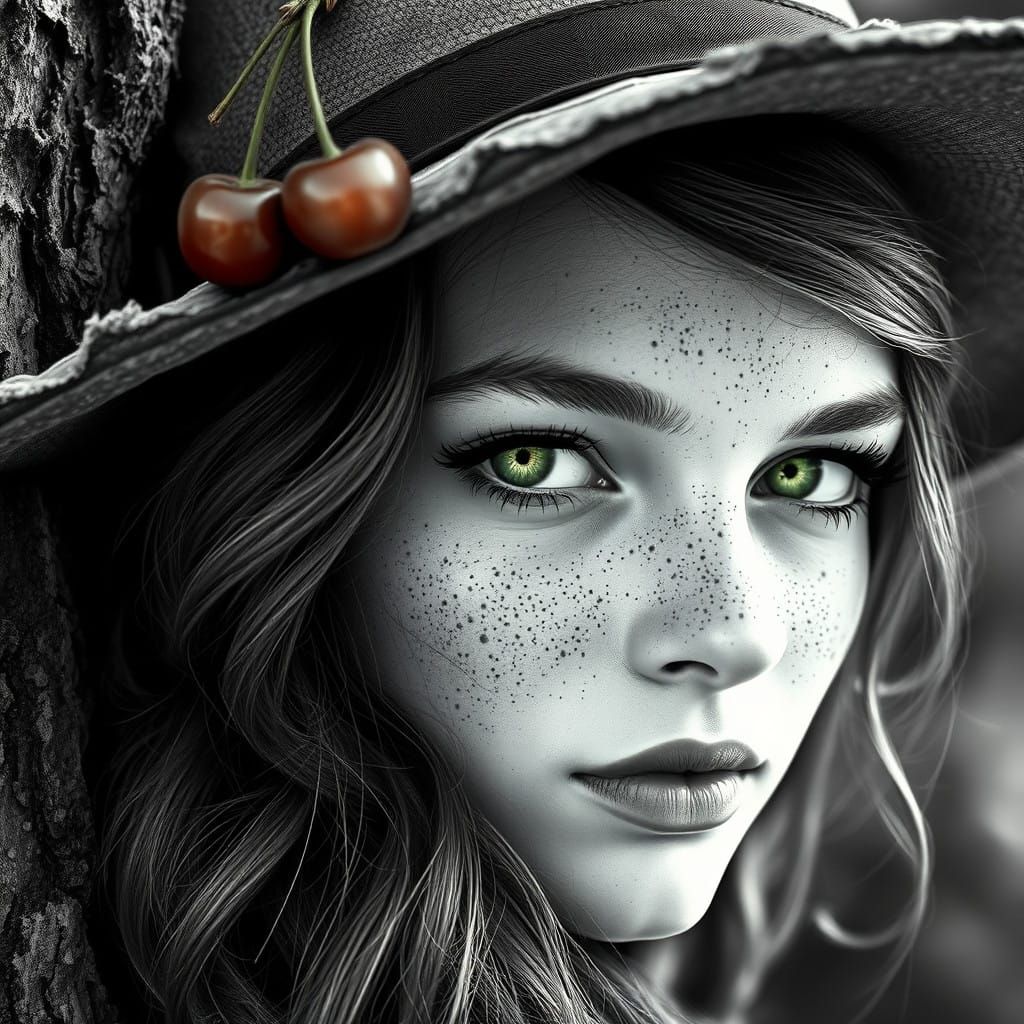 Enchanted Portrait in Black-and-White