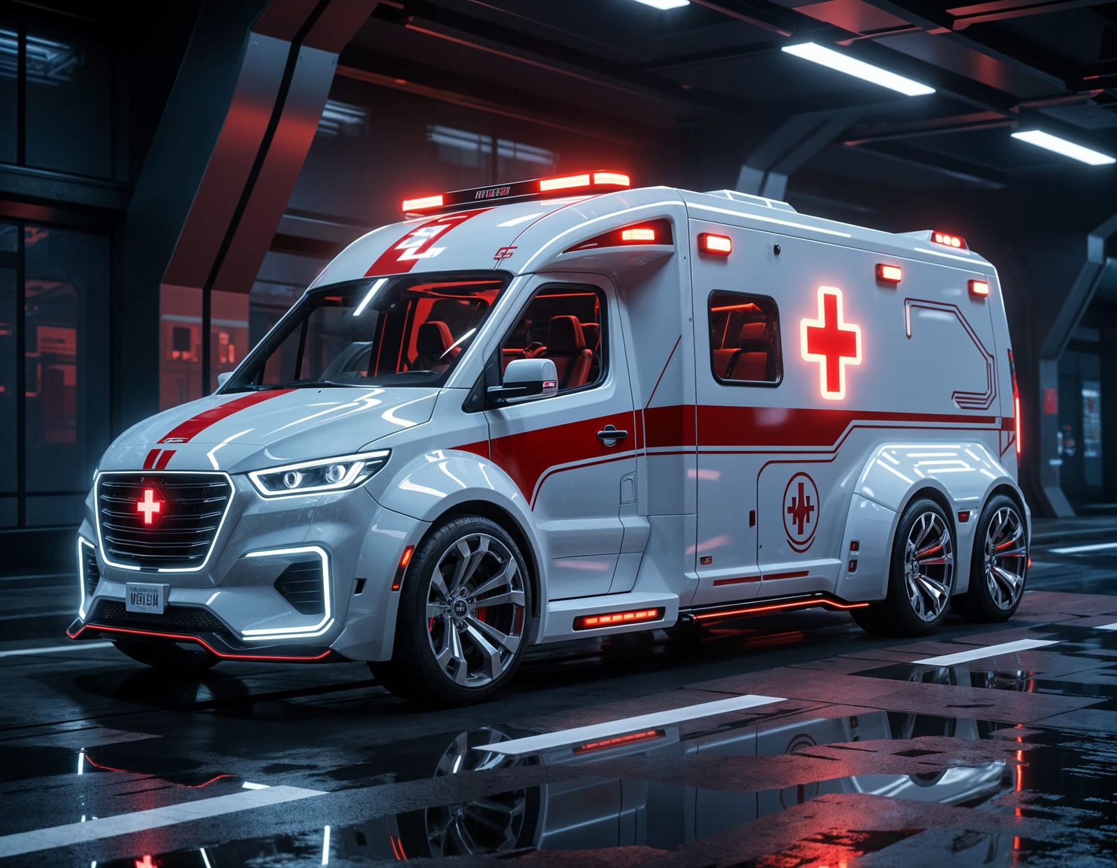Futuristic Biomechanical Ambulance in Unreal Engine 5
