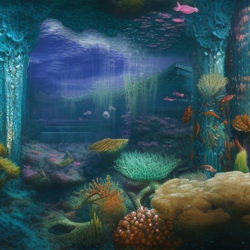 Underwater Liminal Spaces in Detailed Matte Painting