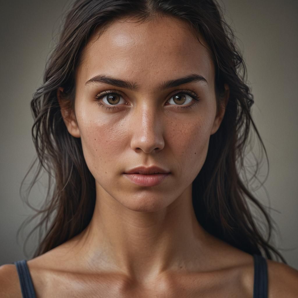 Photorealistic Portrait of Athletic Woman in Studio