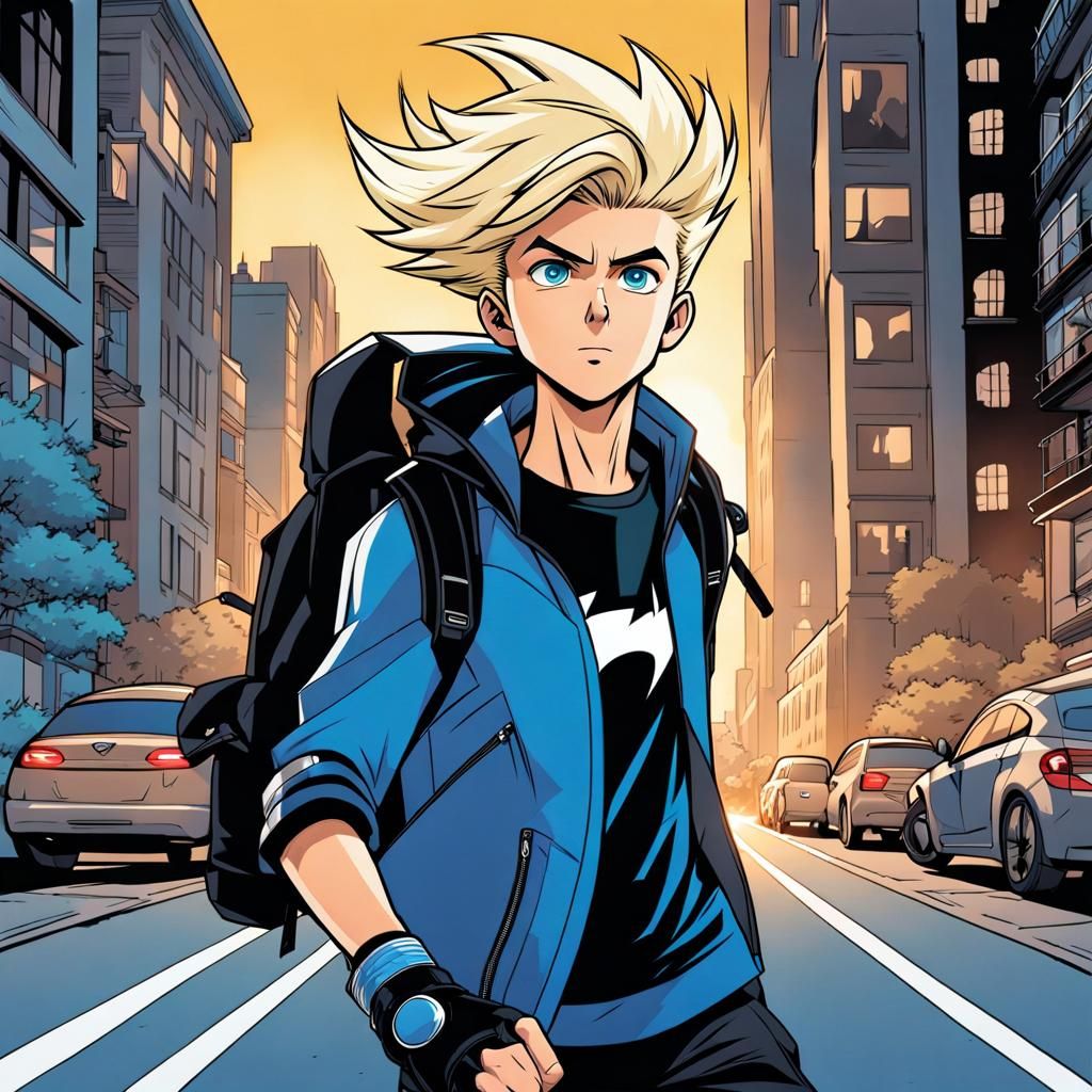 Comic Style Teenage Superhero Speed Runner