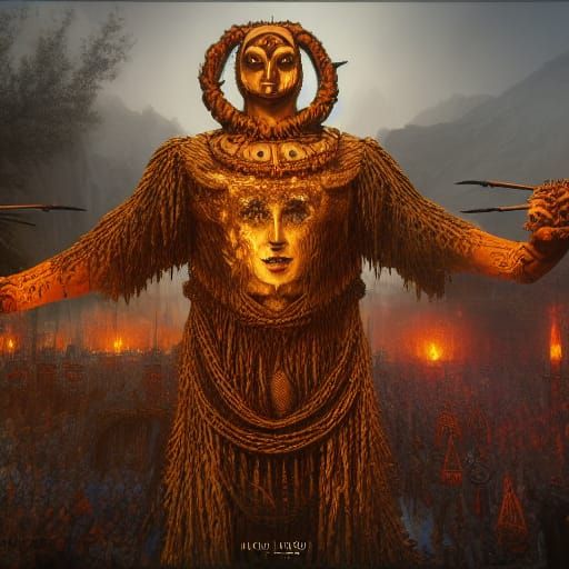 Detailed Matte Painting of the Wicker Man