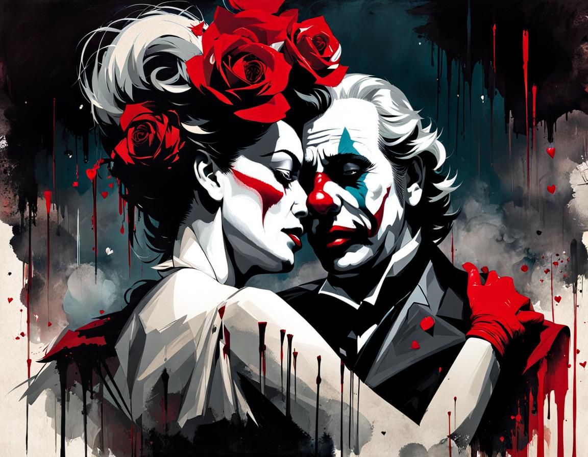 Opera Stage Murder Scene in Illustrative Style