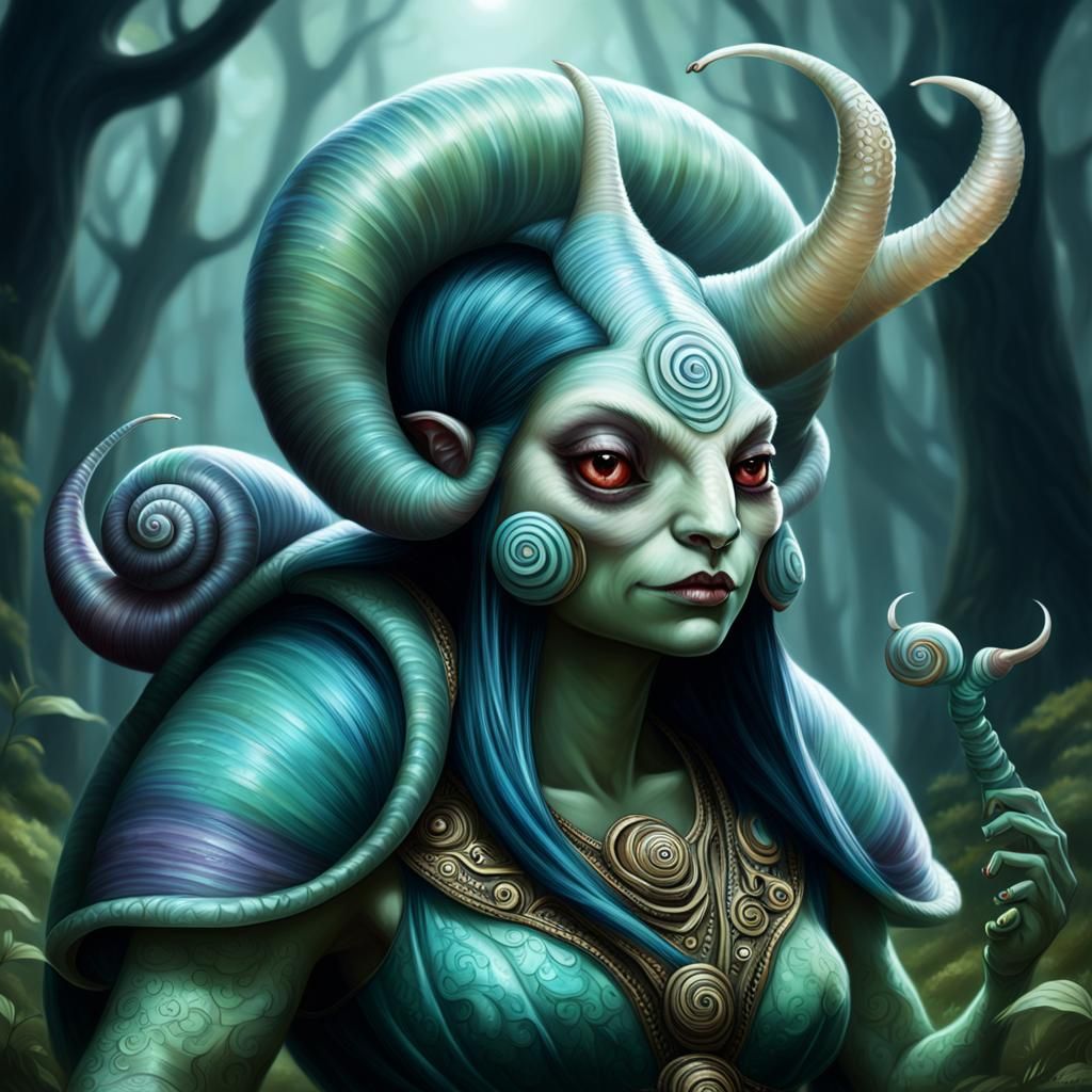 Anthropomorphic Snail Demon Goddess
