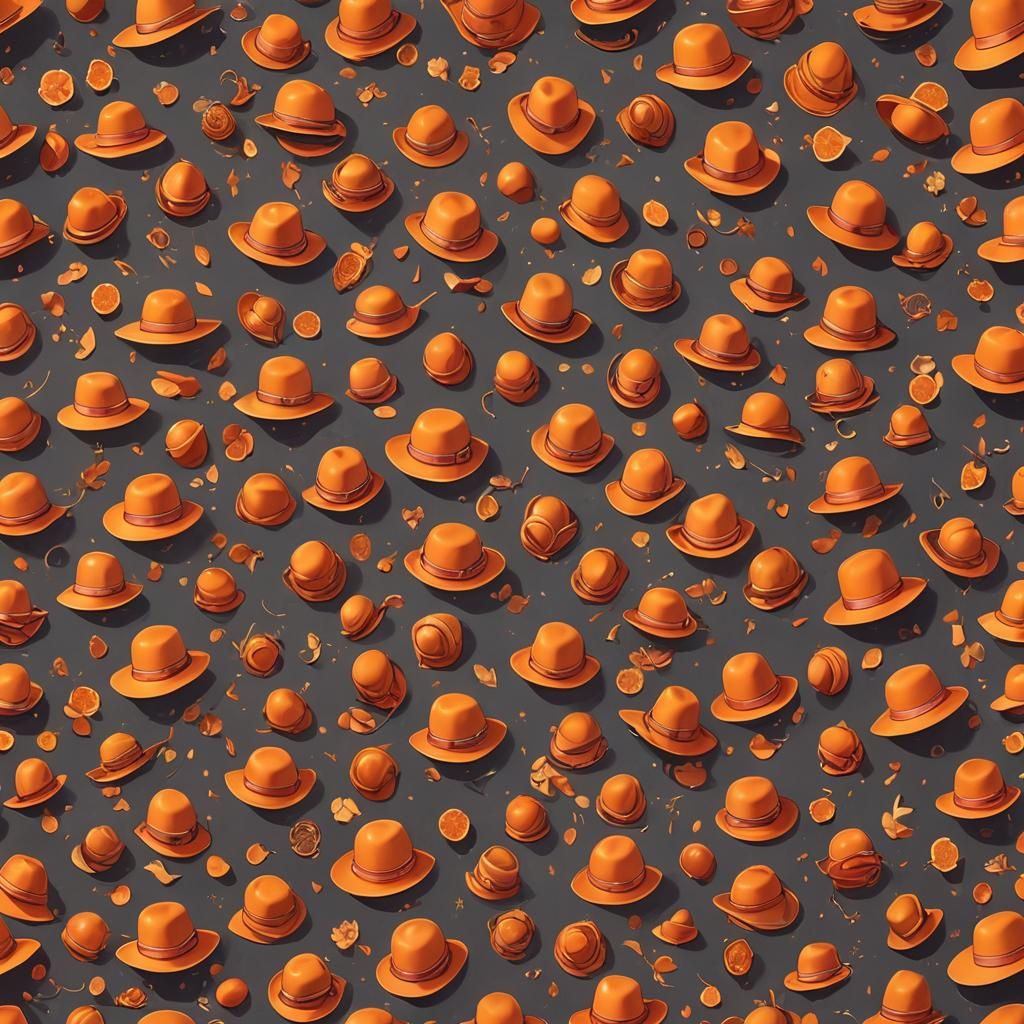 Stunning Orange Hat in 3D Anime Style