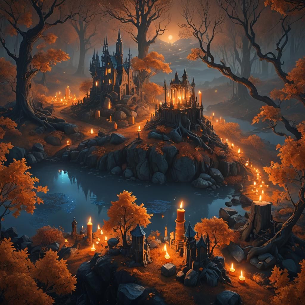 Fantasy autum at night