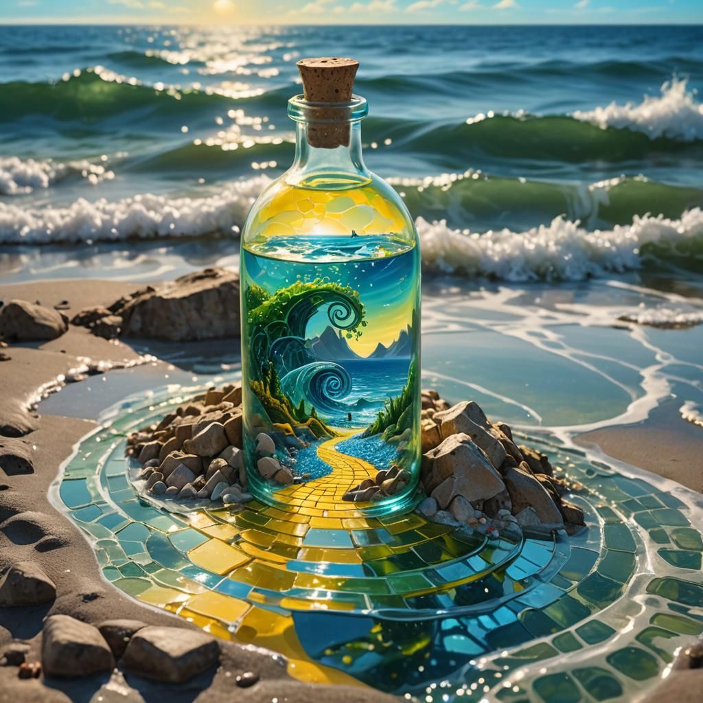 Glass Bottle Fantasy Landscape in Unreal Engine 5