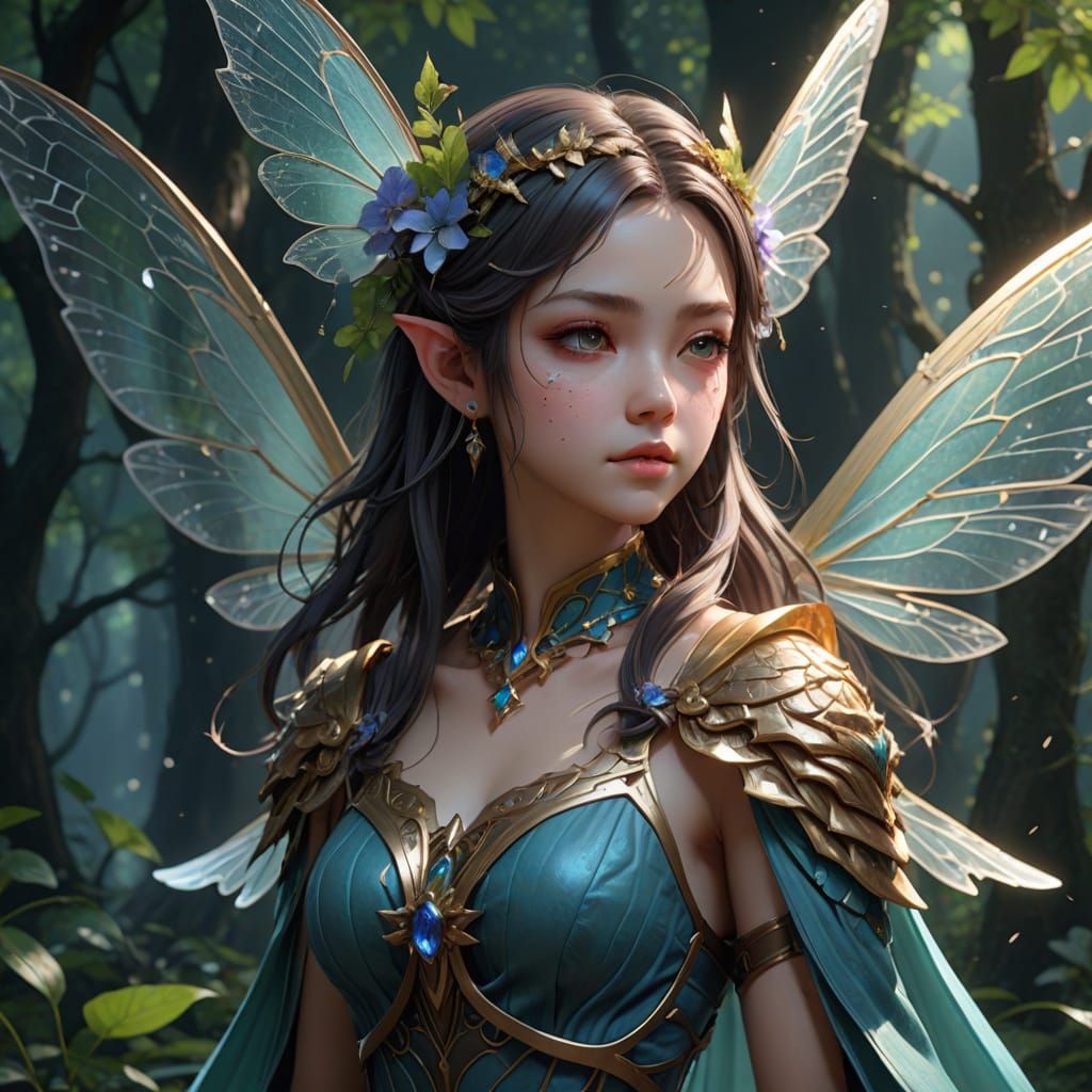 Ethereal Fairy in Anime-Inspired 3D Art