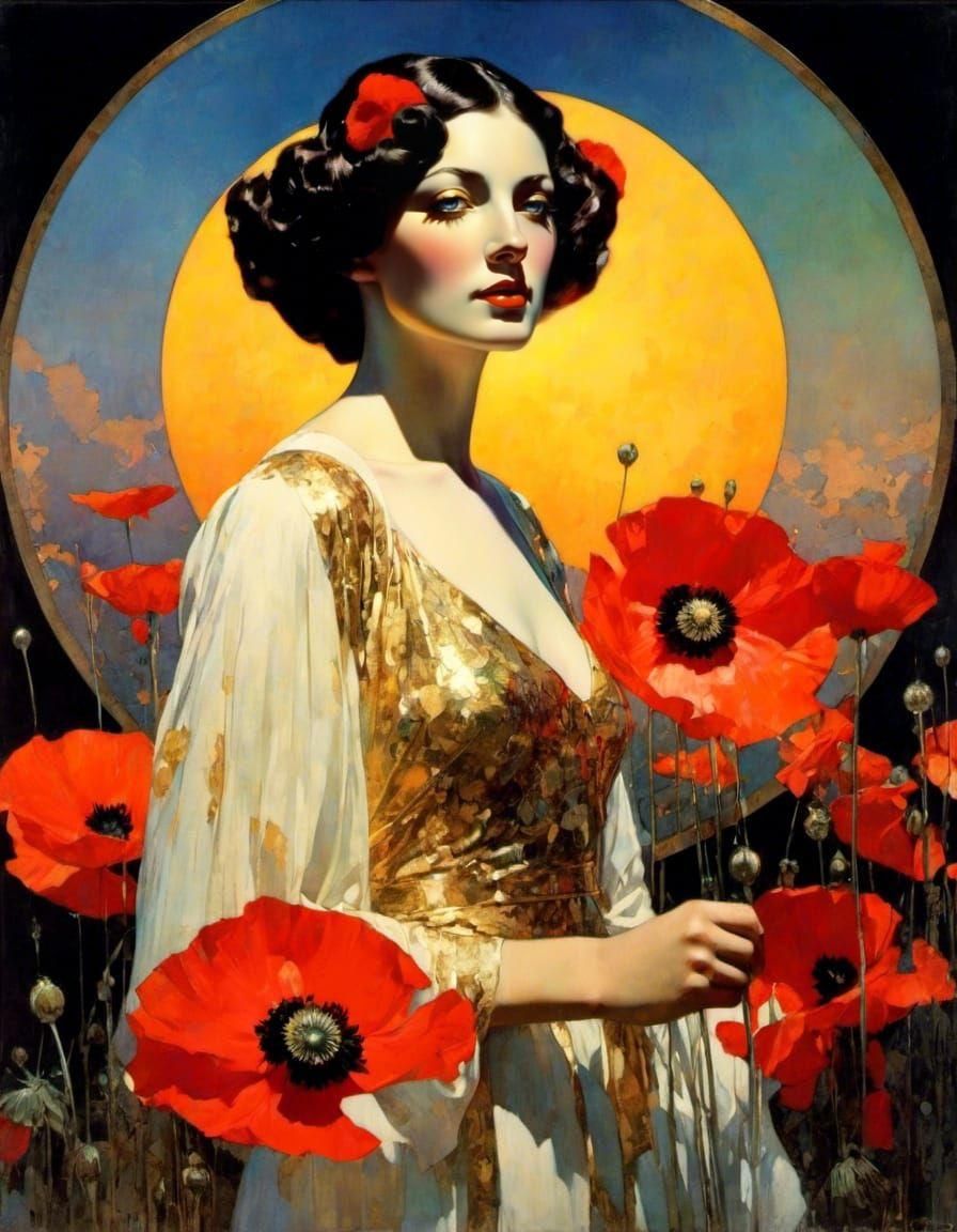 Olga Portrait with Wildflowers in Golden Light