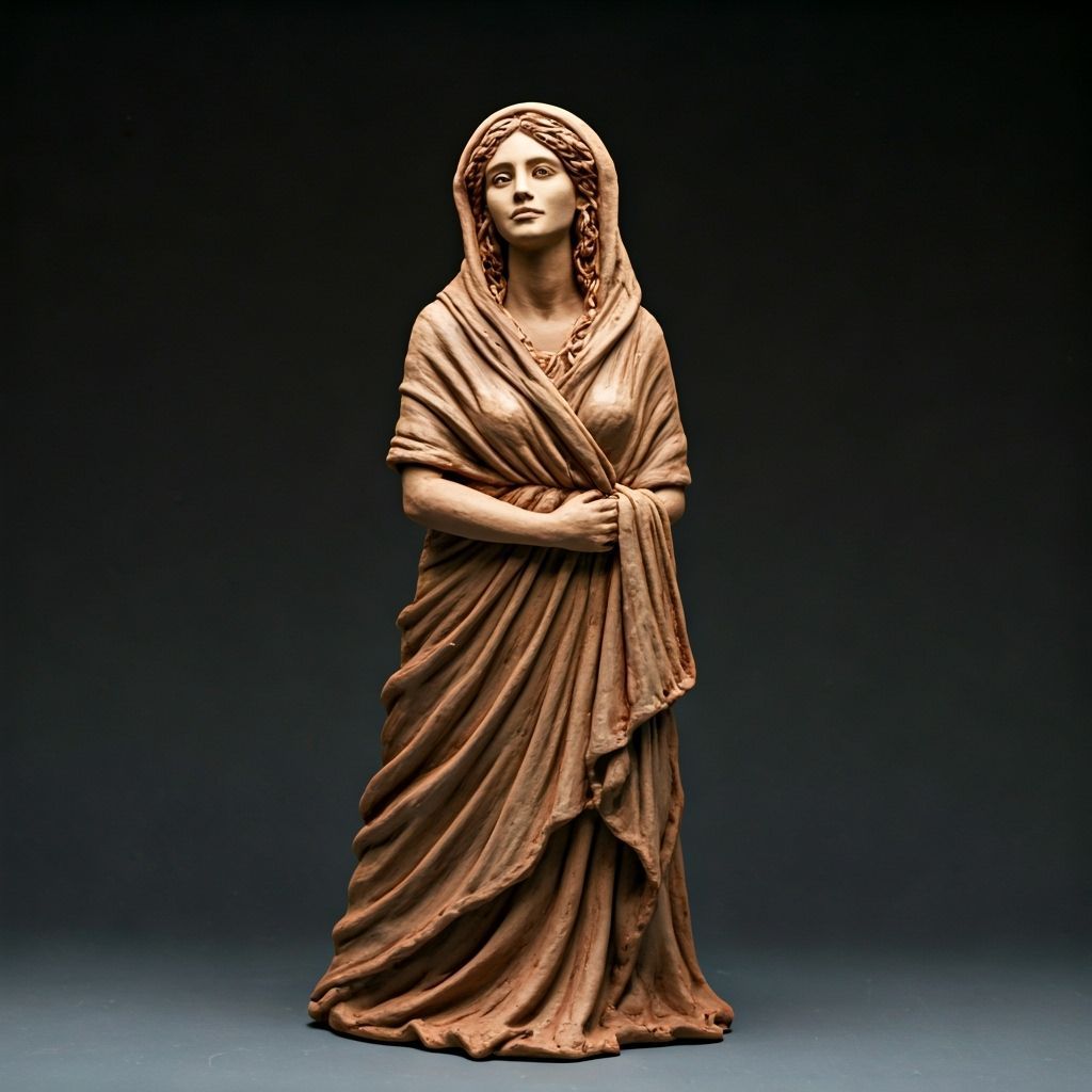 Figurative Clay Sculpture in Greek Landscape