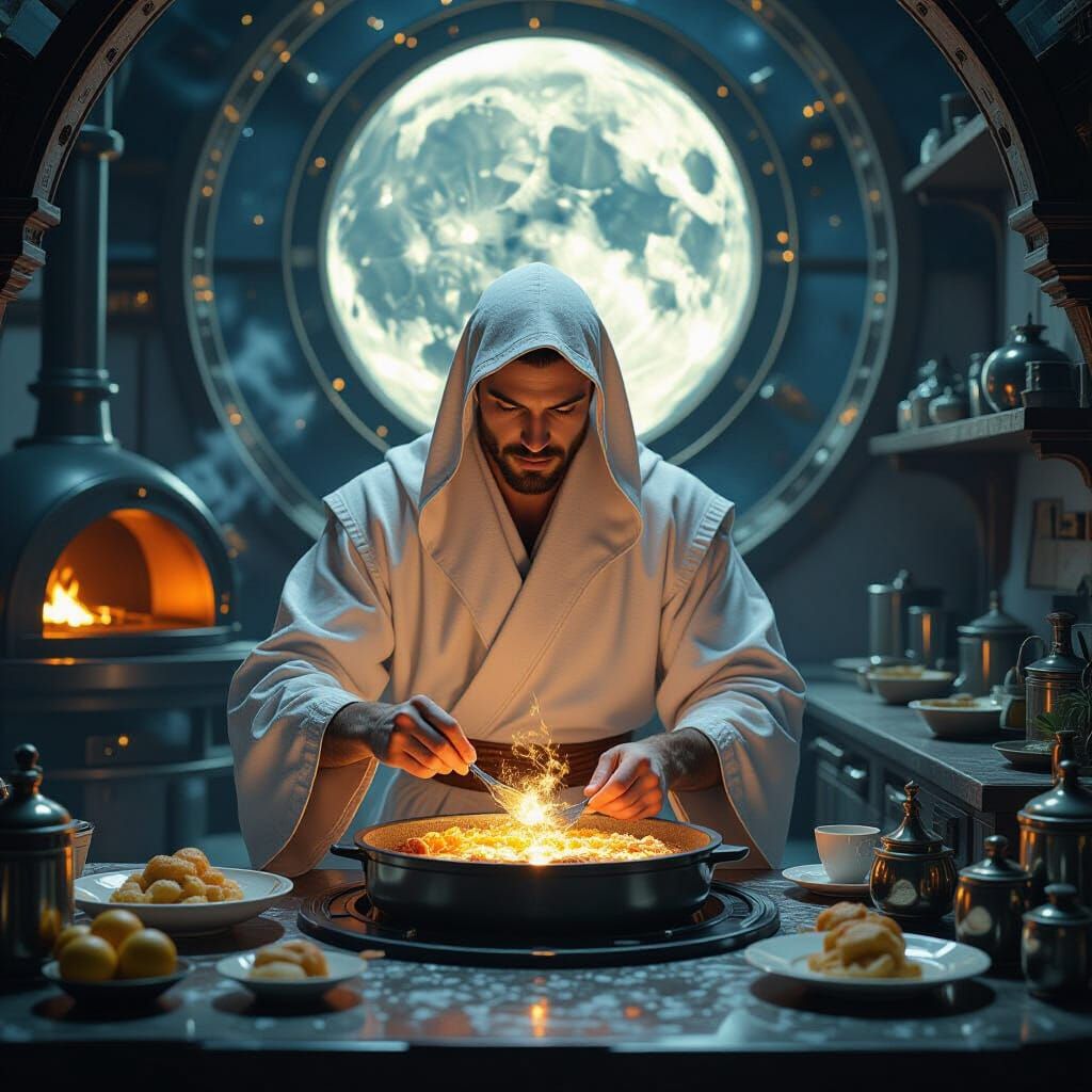 Celestial Chef Creates Stardust Dishes, Art Nouveau Style