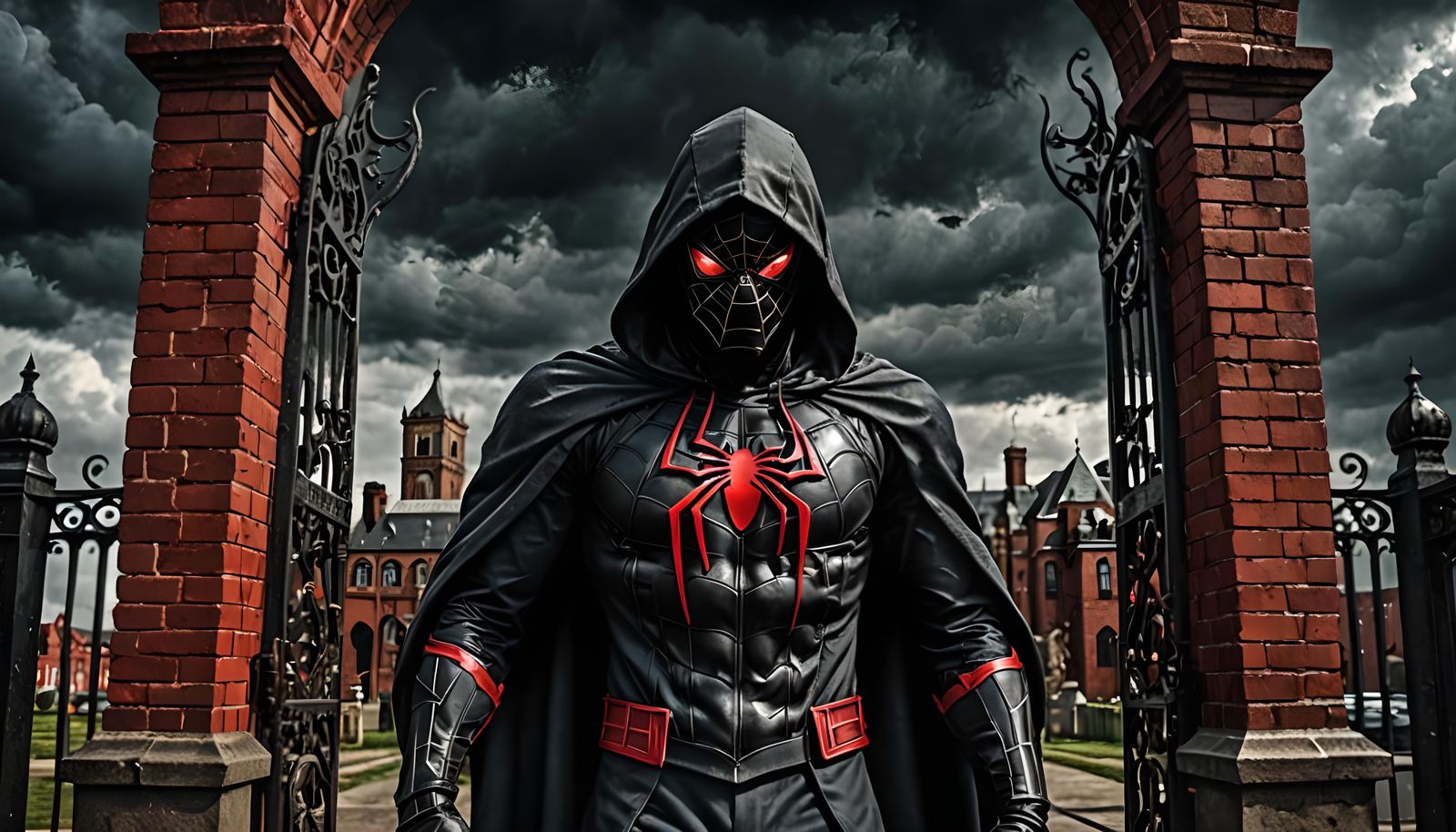 Hyperrealistic Spiderman Guards Gates of Hell