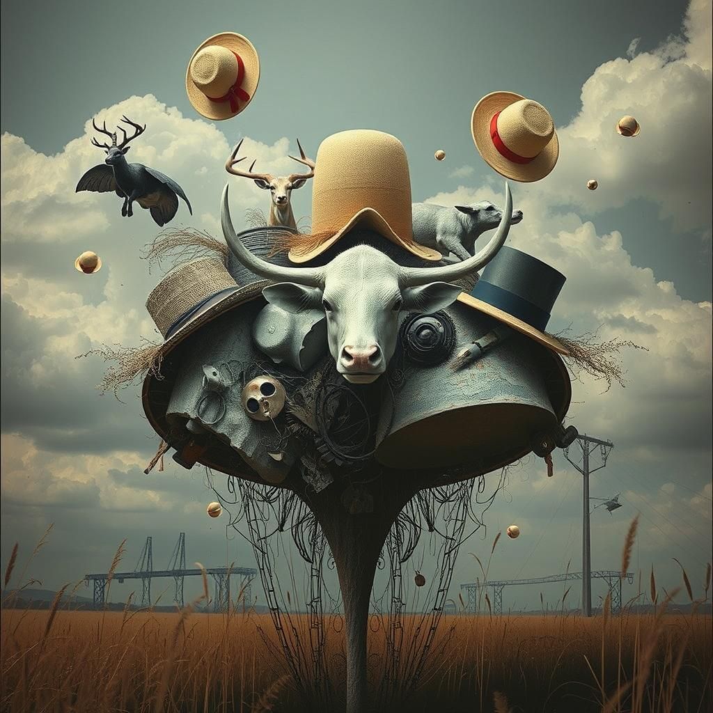 Surreal Wildlife Photo: Hats in Dreamlike Harmony