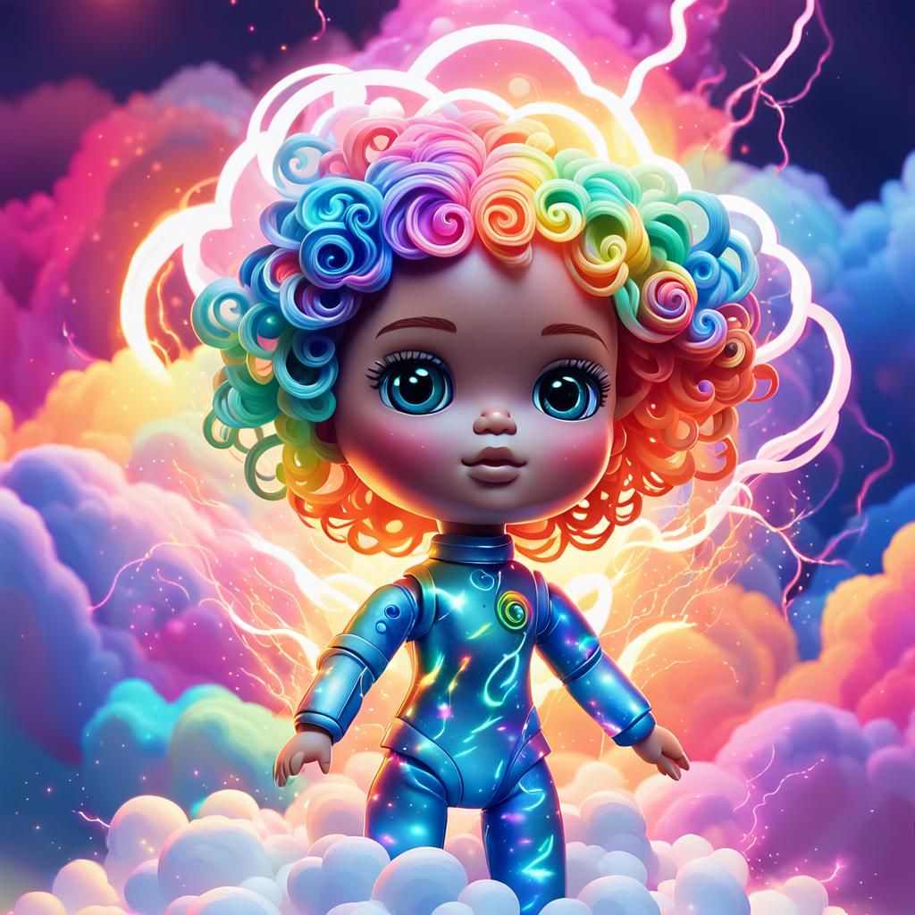 Digital artwort neo-impressionistic rainbow picture within a...