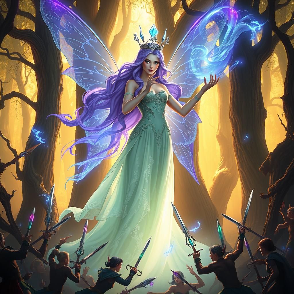 Fairy Queen in Mystical Forest Scene