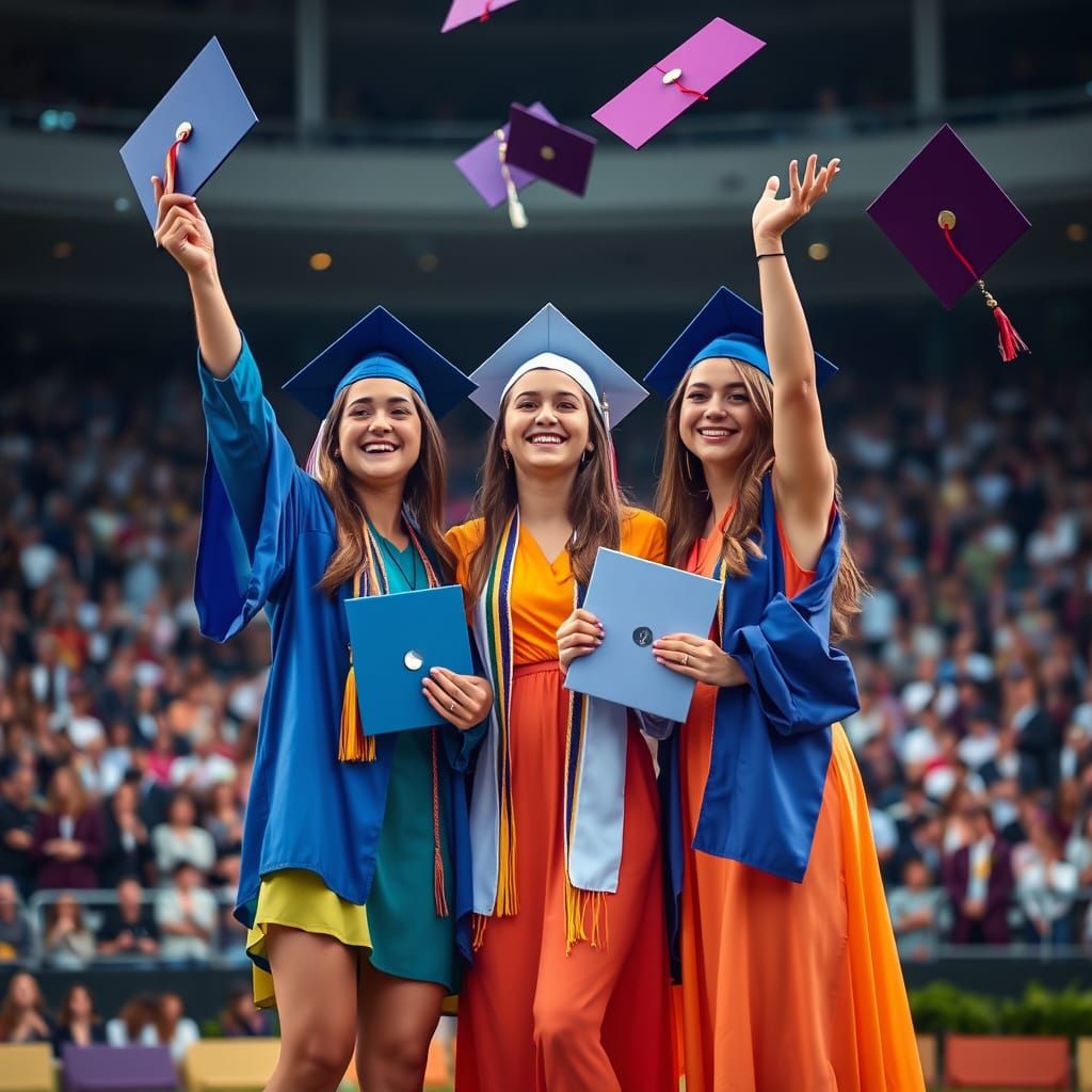 Girls Celebrate Graduation in 4K Photo Style